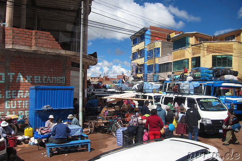 Grenzstadt Desaguadero an der Grenze zwischen Bolivien und Peru