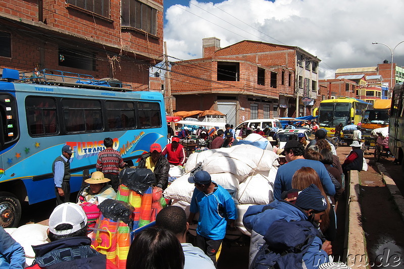 Grenzstadt Desaguadero an der Grenze zwischen Bolivien und Peru