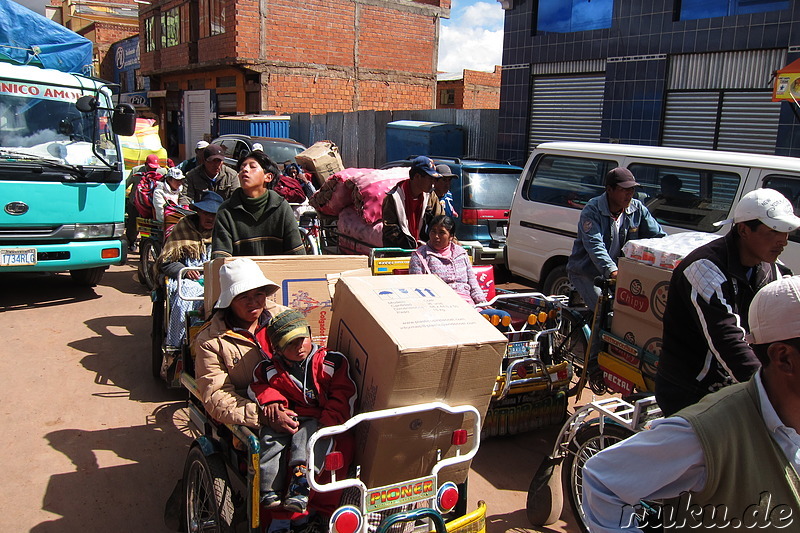 Grenzstadt Desaguadero an der Grenze zwischen Bolivien und Peru