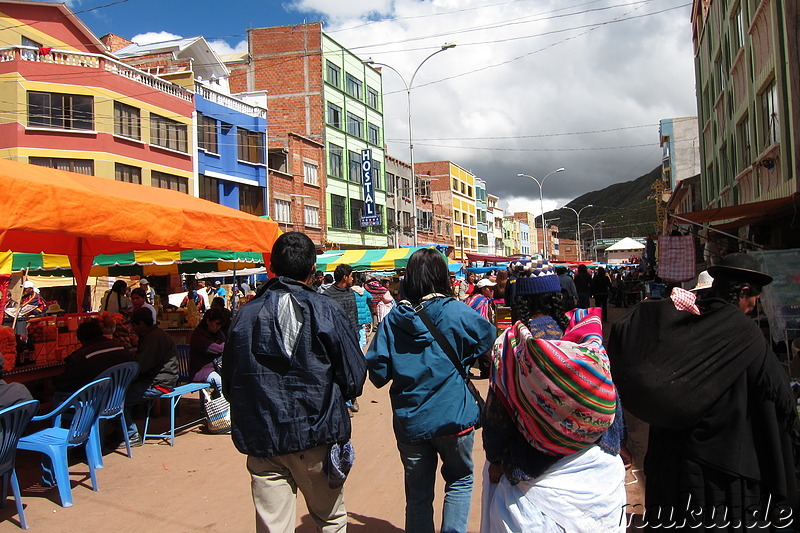 Grenzstadt Desaguadero an der Grenze zwischen Bolivien und Peru