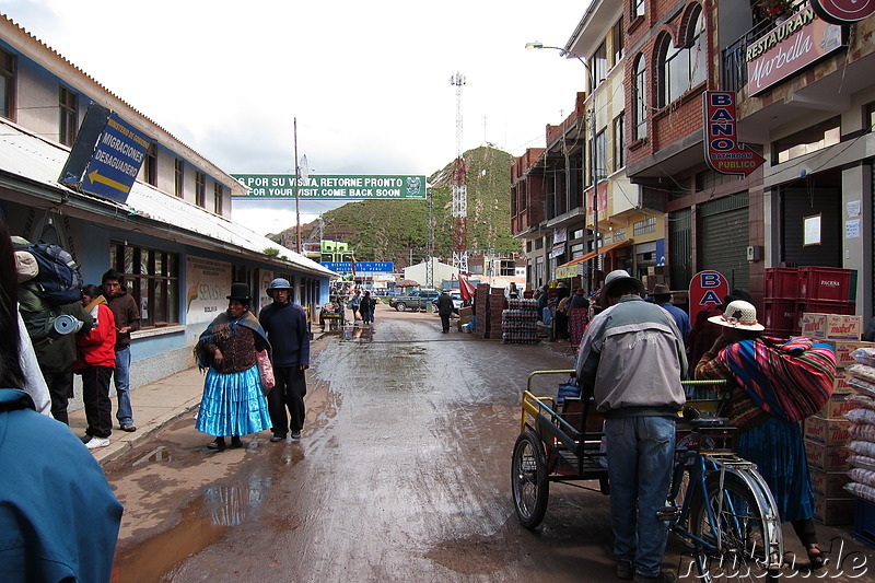Grenzstadt Desaguadero an der Grenze zwischen Bolivien und Peru