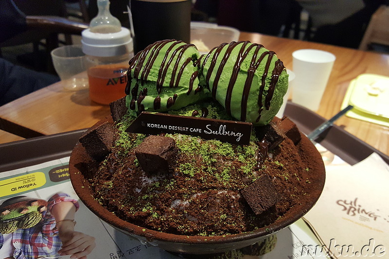 Gruener Tee und Brownie Bingsu von Seolbing