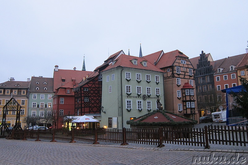 Häuserblock Spalicek am Marktplatz in Cheb, Tschechien