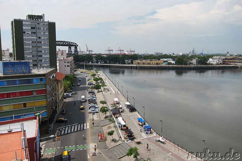 Hafenbecken in La Boca, Buenos Aires, Argentinien