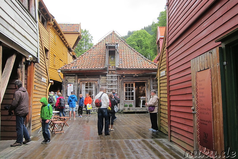 In Bryggen in Bergen, Norwegen