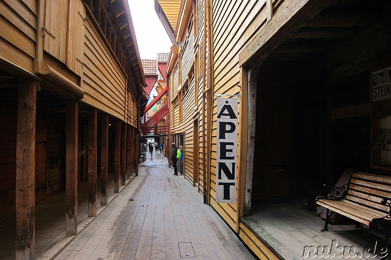 In Bryggen in Bergen, Norwegen