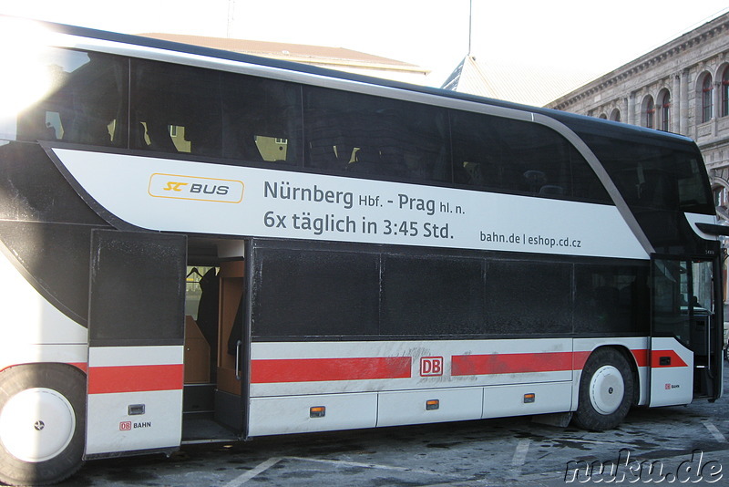 Intercity-Bus Nürnberg - Prag Nonstop in 3 Stunden und 45 Minuten