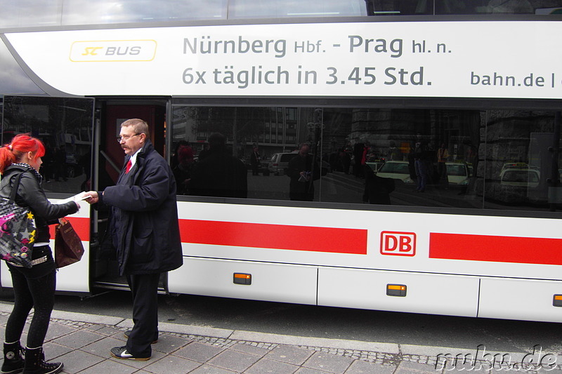 Intercity-Bus Nürnberg - Prag Nonstop in 3 Stunden und 45 Minuten