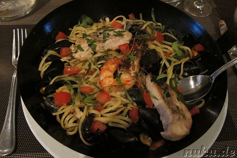 Italienisches Abendessen im Luna Rossa in Nizza, Frankreich
