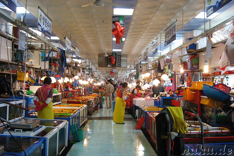 Jagalchi Fischmarkt in Busan, Korea