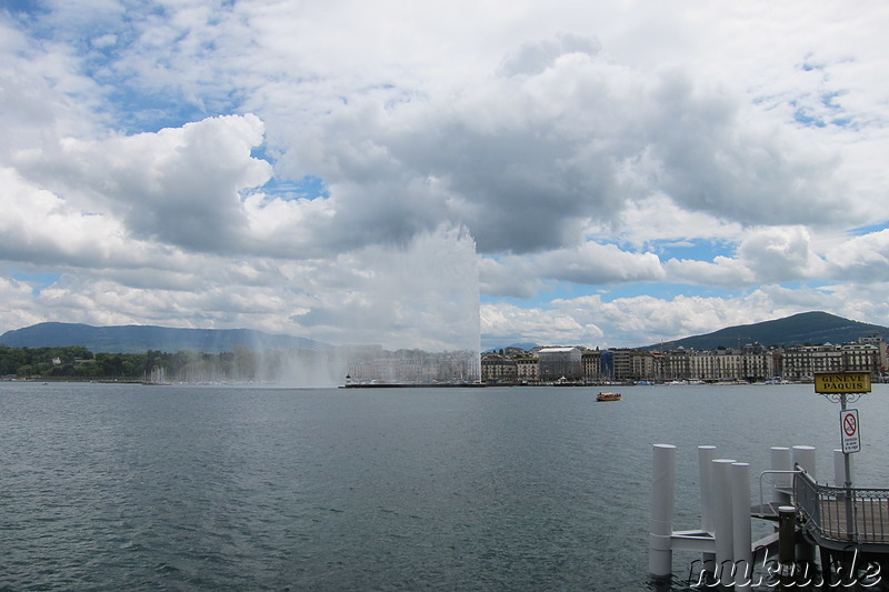 Jet d’eau - Springbrunnen im Hafen von Genf, Schweiz