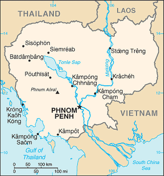 Karte von Kambodscha