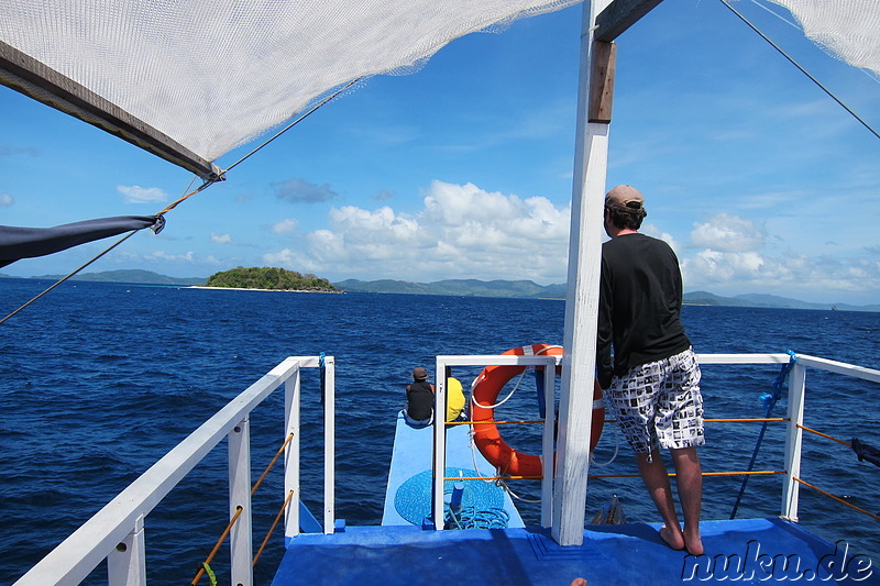 Kleine unbewohnte Insel mit Sandstrand, Palawan, Philippinen