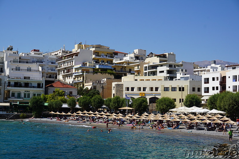 Kytroplatia Strand in Agios Nikolaos auf Kreta, Griechenland