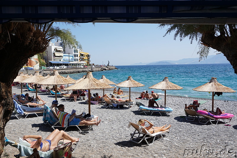 Kytroplatia Strand in Agios Nikolaos auf Kreta, Griechenland