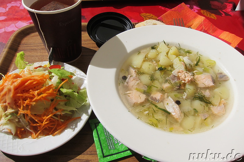 Lachssuppe in Porvoo, Finnland