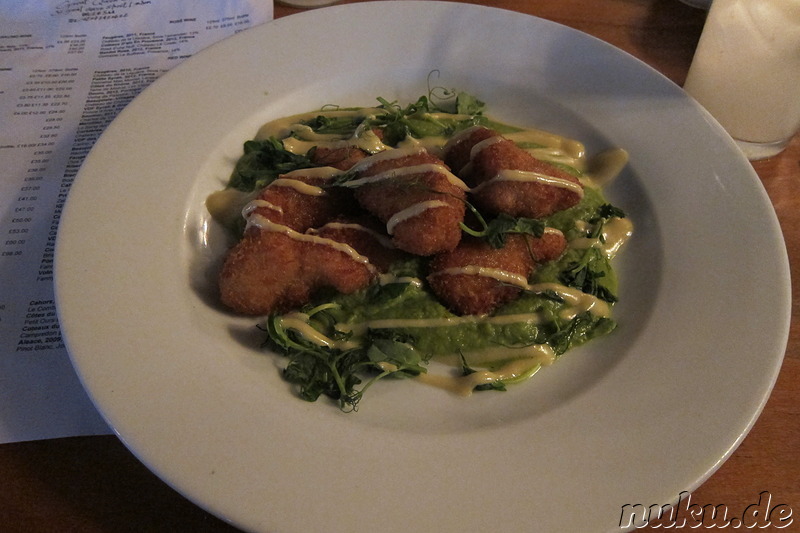 Lammbries (Lamb Sweetbread) im Restaurant Great Queen Street in London, England