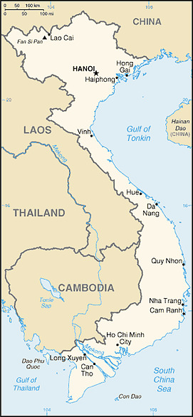 Landkarte Vietnam