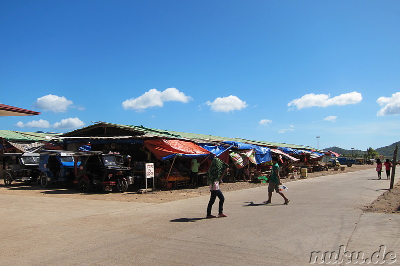 Markt am Busterminal in Coron Town auf Busuanga Island, Philippinen