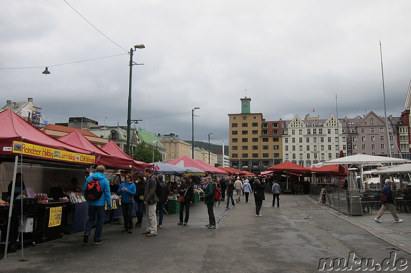 Markt im Hafen von Bergen, Norwegen