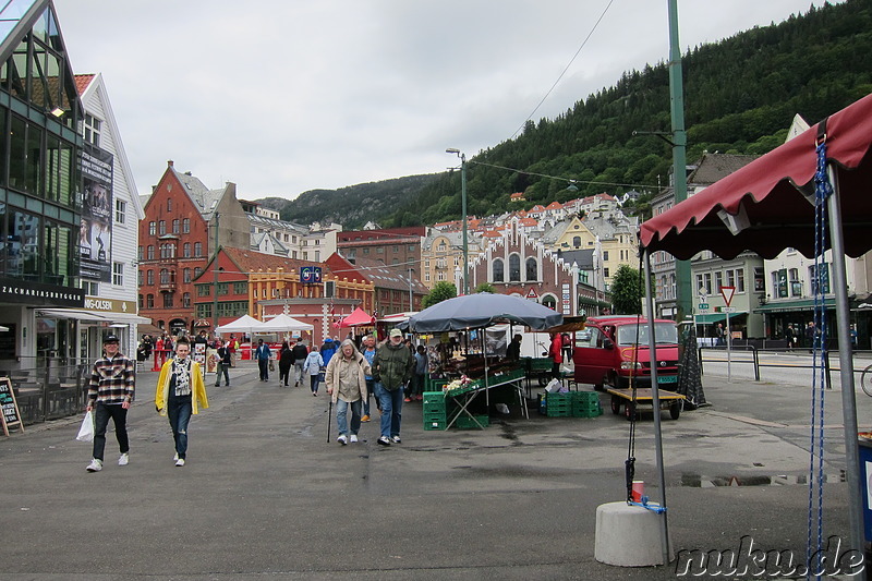 Markt im Hafen von Bergen, Norwegen