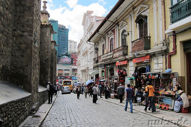 Markt in der Calle Sagarnaga, La Paz, Bolivien