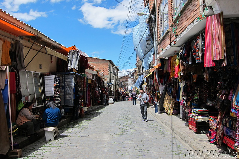 Markt in der Calle Sagarnaga, La Paz, Bolivien