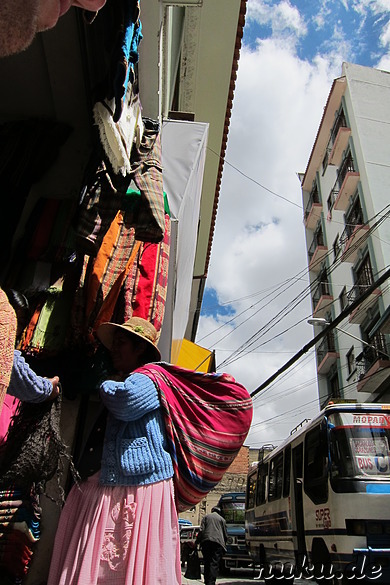 Markt in der Calle Sagarnaga, La Paz, Bolivien