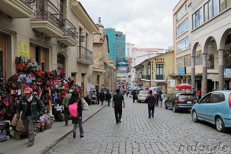 Markt in der Calle Sagarnaga, La Paz, Bolivien