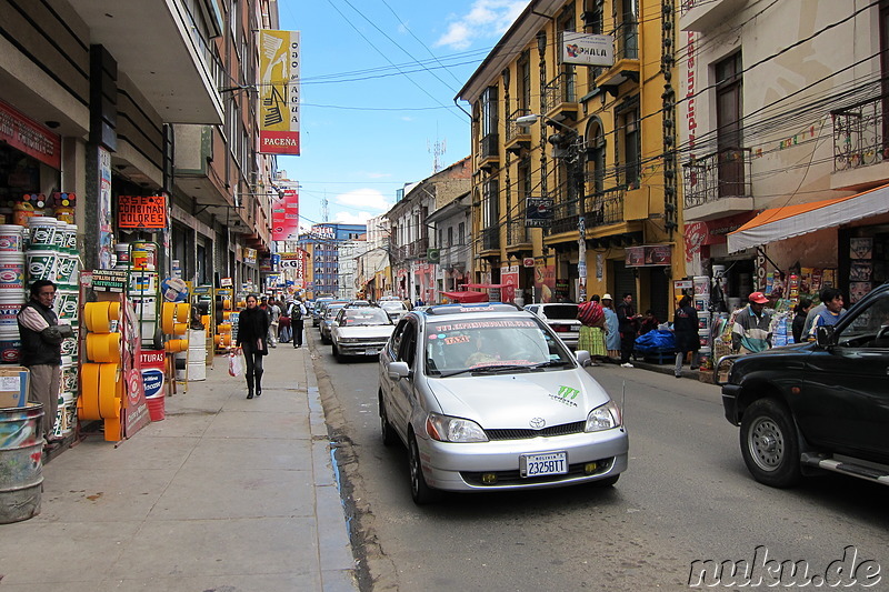 Markt in der Calle Sagarnaga, La Paz, Bolivien