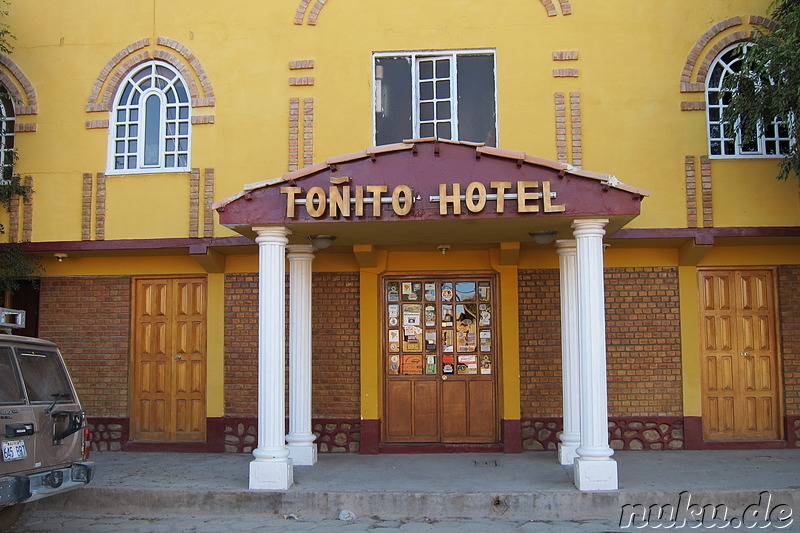 Minuteman Pizza im Tonito Hotel in Uyuni, Bolivien