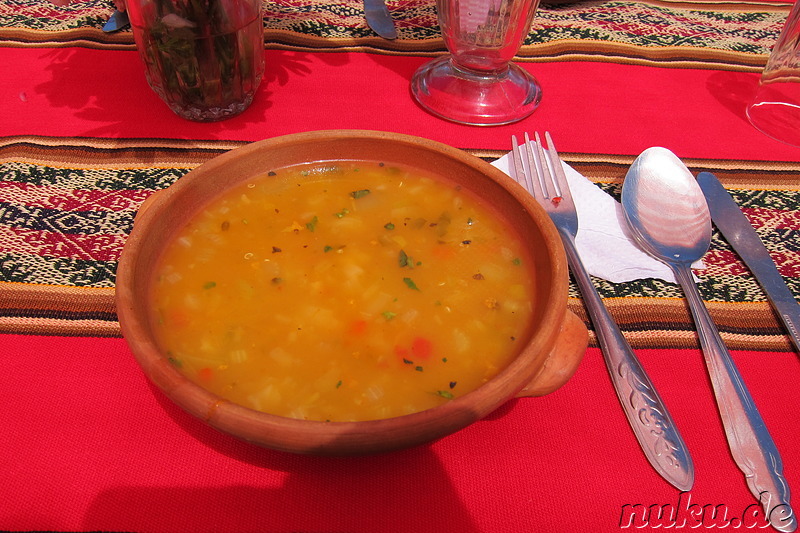 Mittagessen auf Taquile Island, Peru