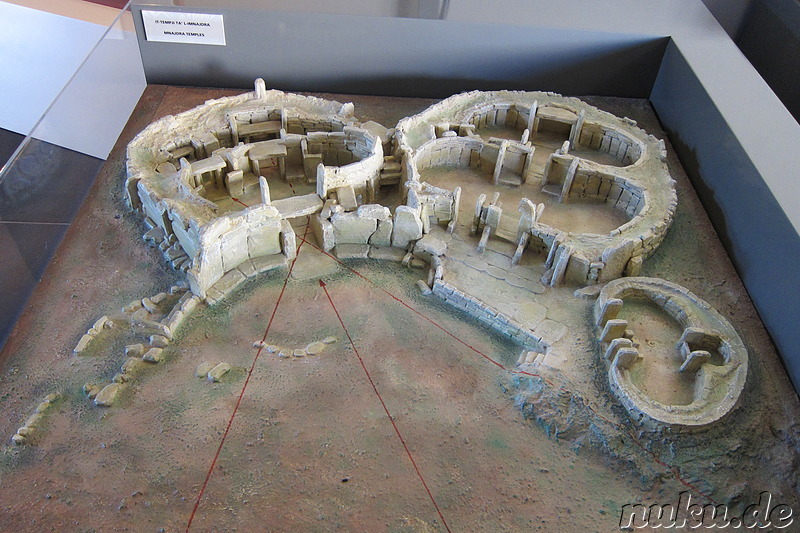 Modell der Mnajdra Tempelanlage auf Malta