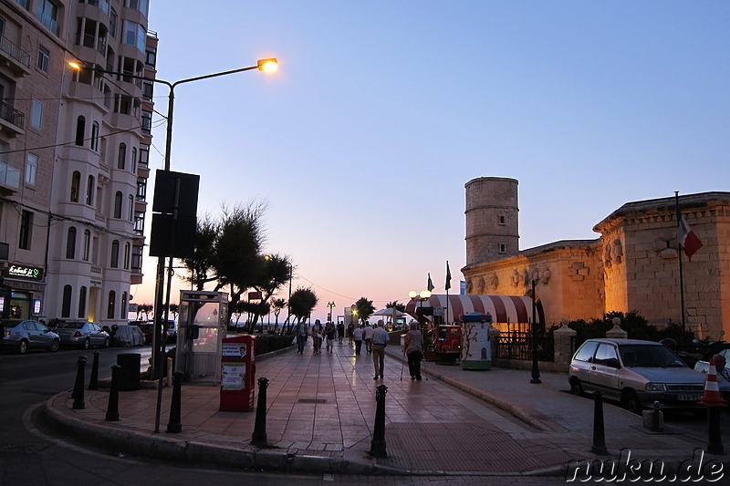 Nachtspaziergang durch Sliema, Malta