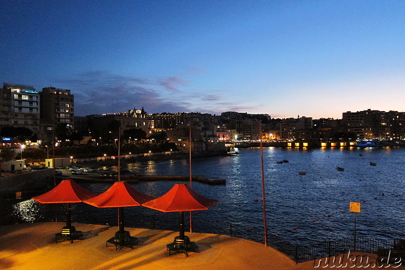 Nachtspaziergang durch Sliema, Malta