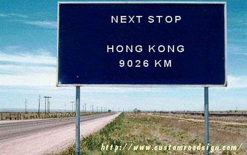Next Stop: Hong Kong, 9026 km