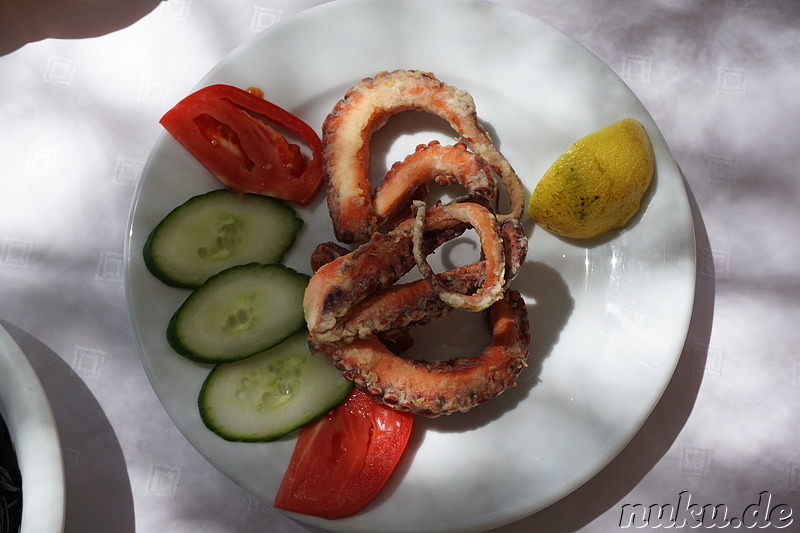 Oktopus - Griechisches Essen in Plakias auf Kreta, Griechenland