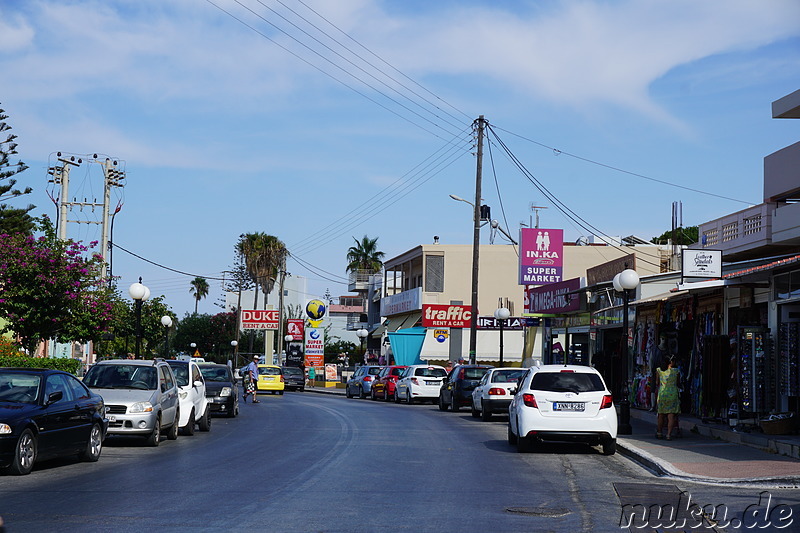 Ortskern von Platanias auf Kreta, Griechenland