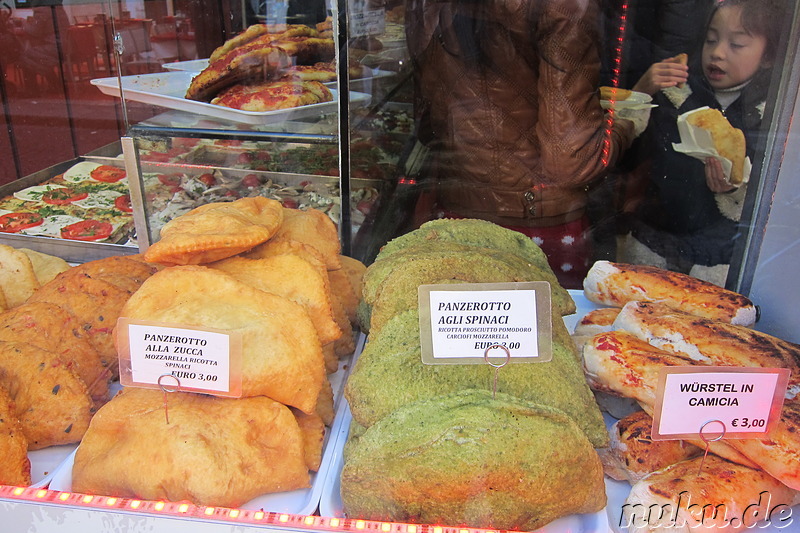 Panzerotto und andere italienische Snacks in Verona, Italien