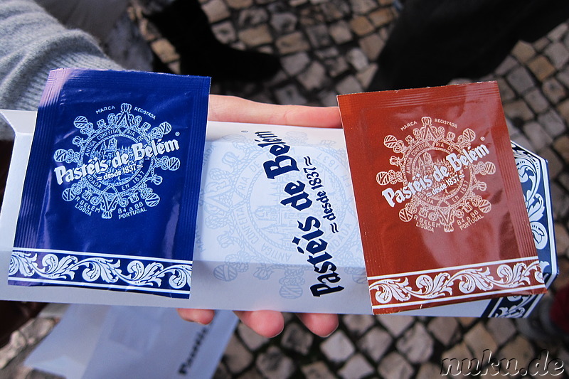 Pasteis de Belem - Blätterteigtörtchen mit Pudding in Belem, Lissabon, Portugal