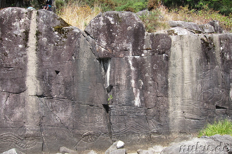 Petroglyphen am Sproat Lake auf Vancouver Island, Kanada