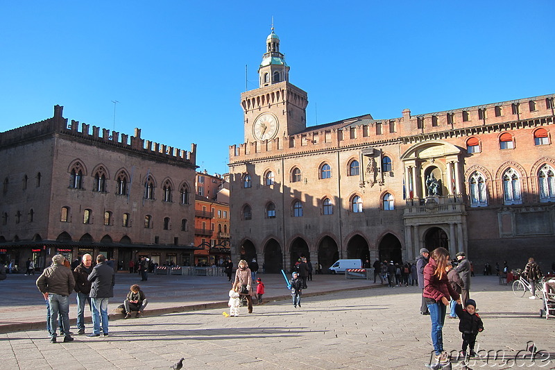 Piazza Maggiore in Bologna, Italien