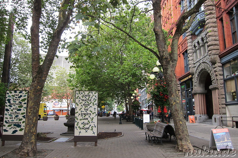 Pioneer Square - Platz in Seattle, U.S.A.