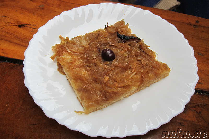 Pissaladiere - Spezialität aus Nizza im Chez Rene Socca