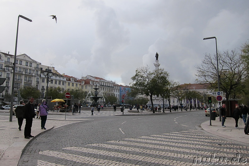 Praca Dom Pedro IV in Lissabon, Portugal