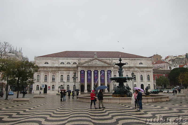 Praca Dom Pedro IV in Lissabon, Portugal