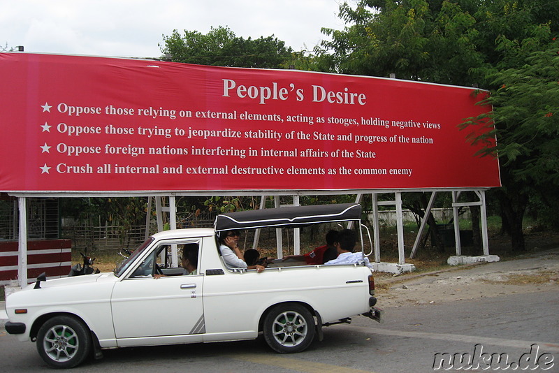 Propaganda der Militärjunta in Mandalay, Burma