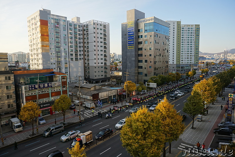 Protestzug gegen Präsidentin Park in Incheon, Korea