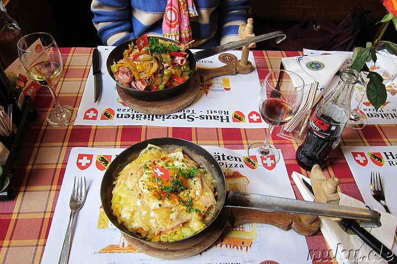 Rösti-Spezialitäten in Bern, Schweiz