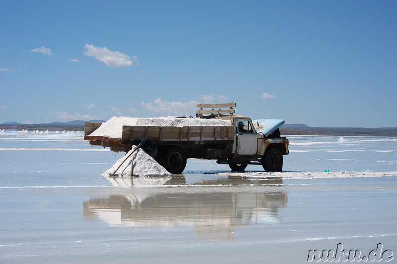 Salzabbau in Uyuni, Bolivien